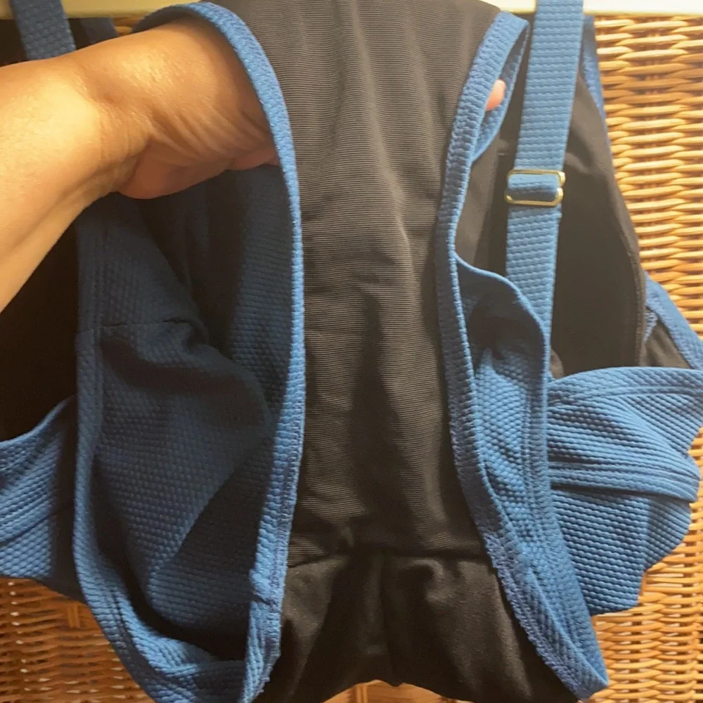 New Kona Sol Blue Full Bathing Suit Size 14W - Picture 9 of 11
